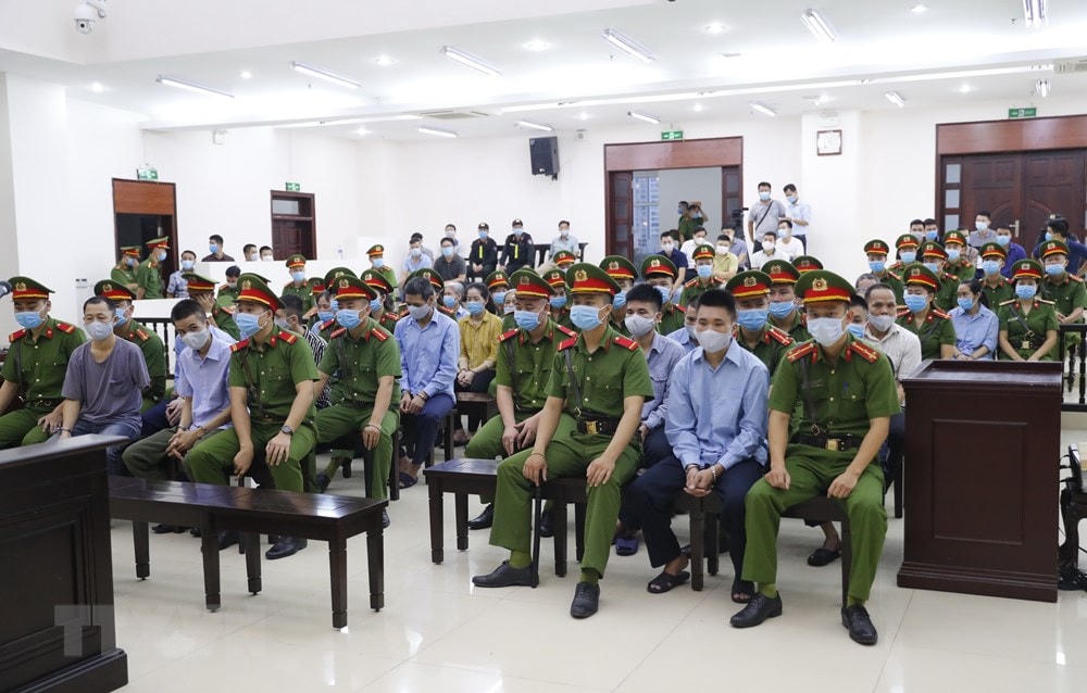 Đây là vụ án được dư luận xã hội quan tâm, theo dõi do tính chất, mức độ nguy hiểm của hành vi phạm tội đã gây ra hậu quả đặc biệt nghiêm trọng, làm ba cán bộ, chiến sỹ công an hy sinh. (Ảnh: Doãn Tấn/TTXVN)