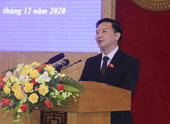 Ông Nguyễn Khắc Định, Bí thư Tỉnh ủy Khánh Hòa, Phát biểu tại kỳ họp.