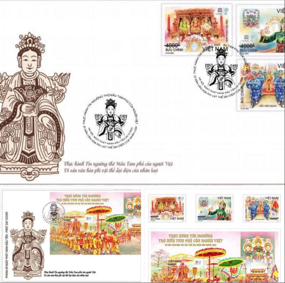 Phát hành tem Tín ngưỡng thờ Mẫu Tam phủ