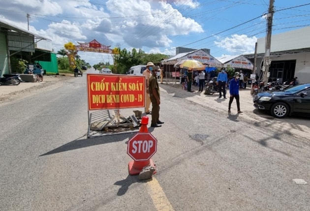 Một chốt kiểm soát phòng, chống Covid-19 ở Bạc Liêu.