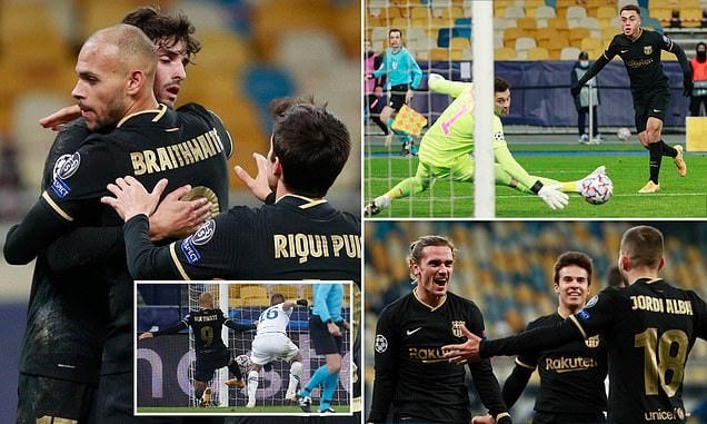 Barcelona thắng 4-0 trong ngày vắng Messi. (Nguồn: Daily Mail).