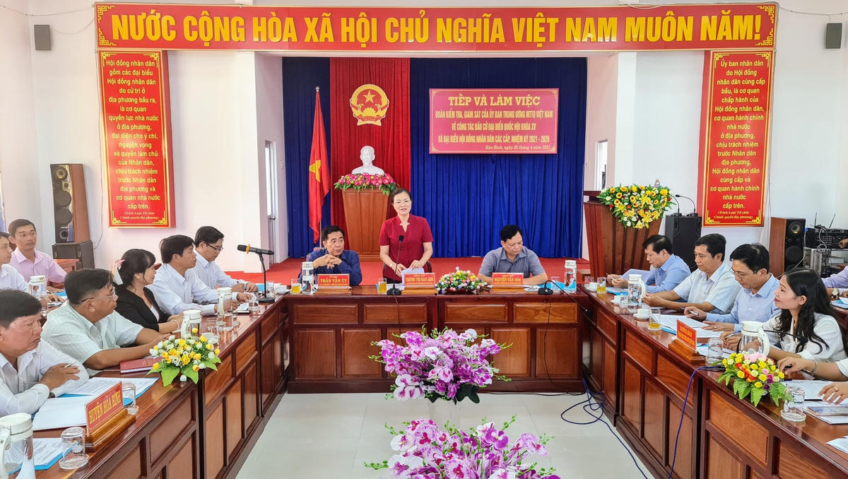  Phó Chủ tịch Trương Thị Ngọc Ánh phát biểu tại buổi làm việc. 