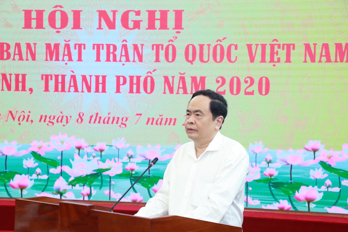 Chủ tịch Trần Thanh Mẫn phát biểu tại hội nghị. Ảnh: Quang Vinh.