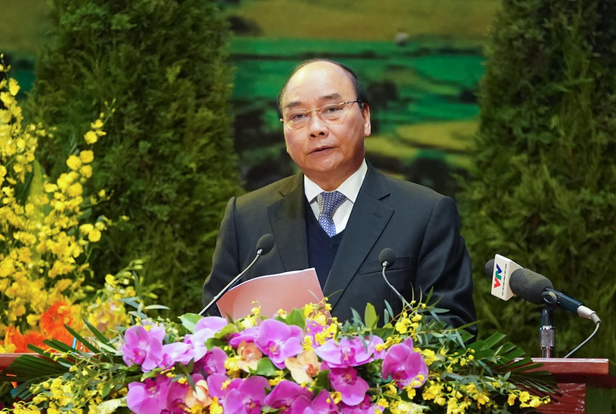 Thủ tướng Chính phủ Nguyễn Xuân Phúc phát biểu tại Đại hội. Ảnh: VGP.