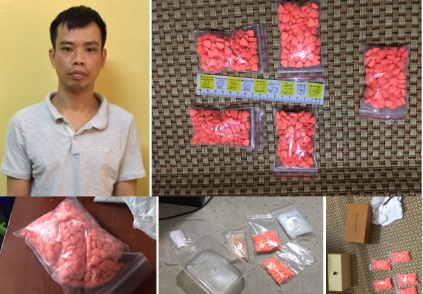 Phùng Vĩ cùng hơn nửa kg ma túy tại CA quận Kiến An.