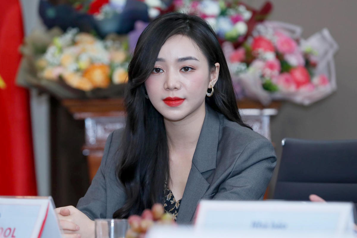 Diễn viên Quỳnh Kool tại Tọa đàm. Ảnh: Quang Vinh.