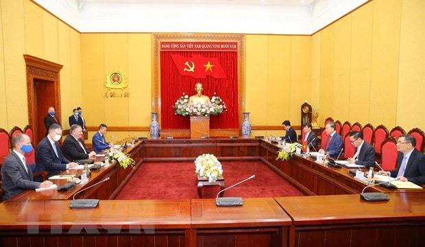 Quang cảnh buổi làm việc. (Ảnh: Doãn Tấn/TTXVN).