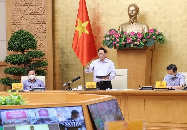 Thủ tướng Phạm Minh Chính phát biểu kết luận cuộc họp. (Ảnh: Dương Giang/TTXVN).