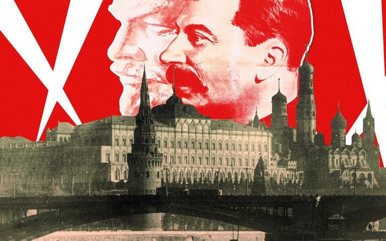 Hình ảnh thành phố Moscow và các lãnh tụ Liên Xô Lenin và Stalin. Ảnh: Getty, RBTH.  