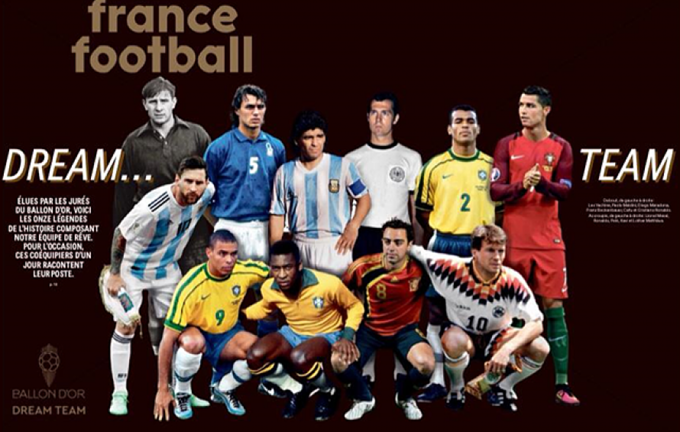 Đội hình ‘Quả bóng Vàng trong mơ’ do France Football lựa chọn. Ảnh: France Football.