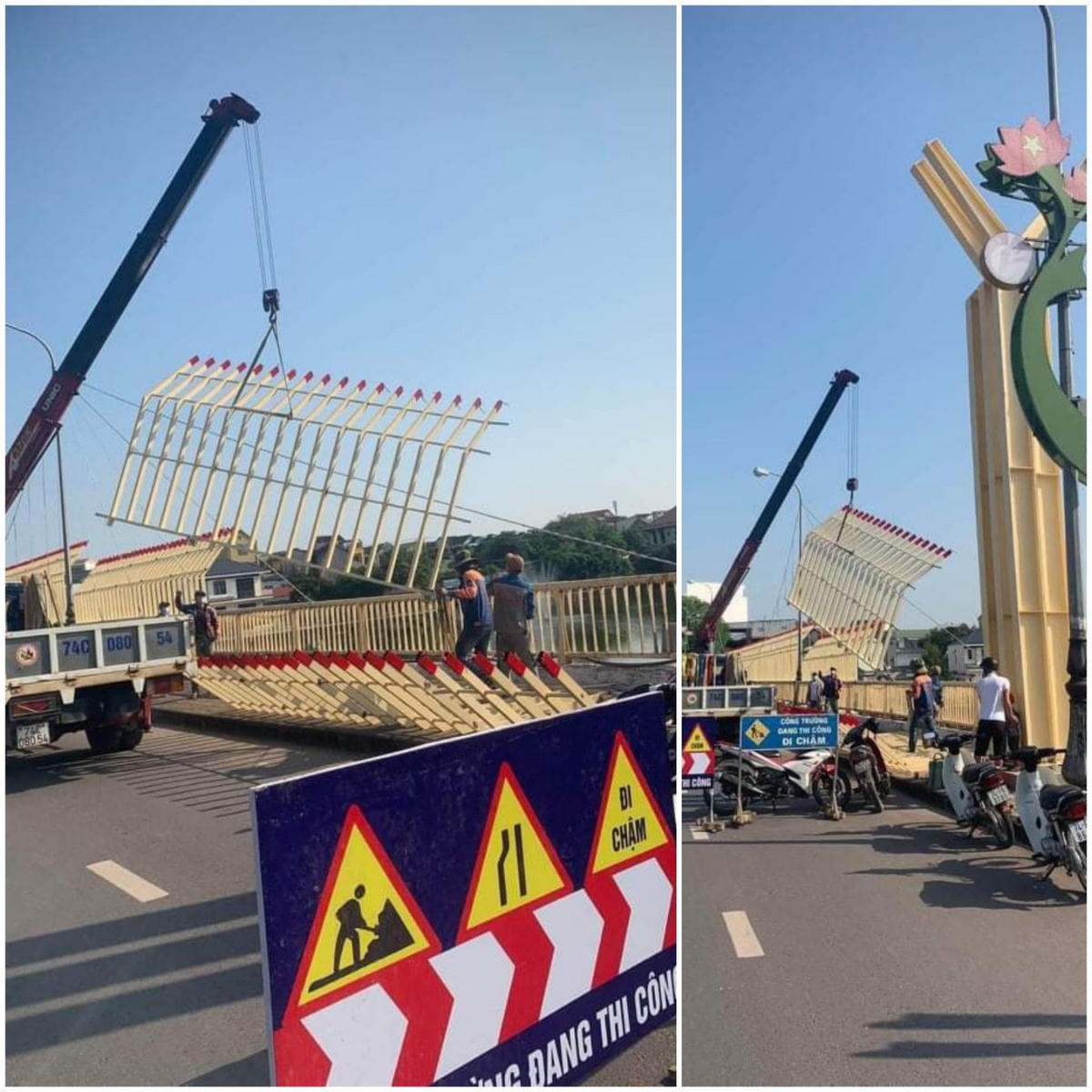 Hạng mục trang trí mới trên cầu Đại An chưa được cấp phép và bị chê xấu xí.