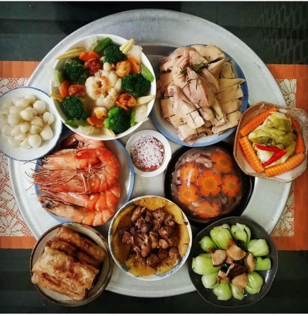 Mâm cỗ mặn cúng rằm tháng Chạp. (Ảnh minh họa).