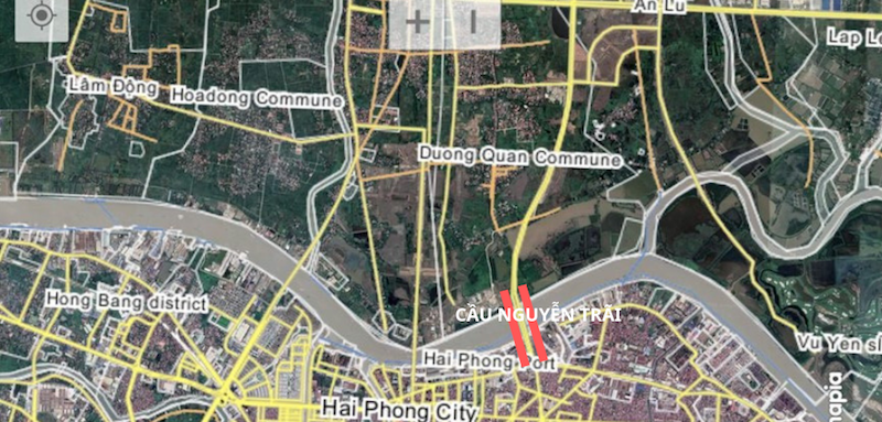 Vị trí xây dựng cầu Nguyễn Trãi.