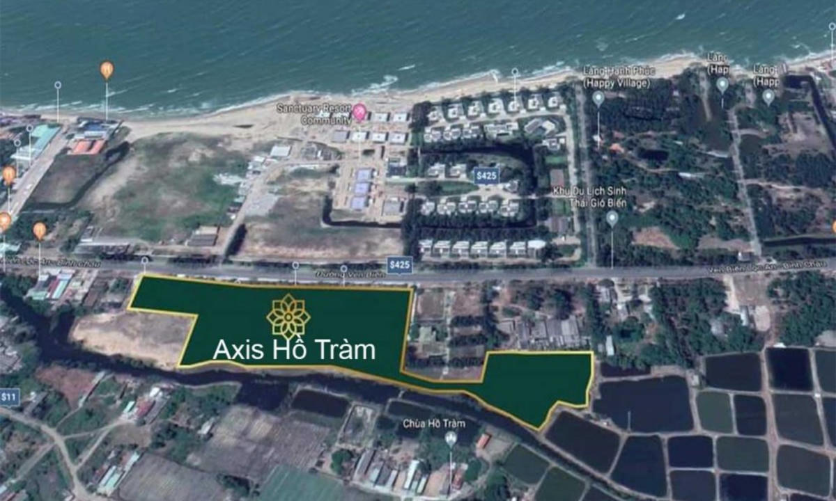 Vị trị của dự án Axis Hồ Tràm.