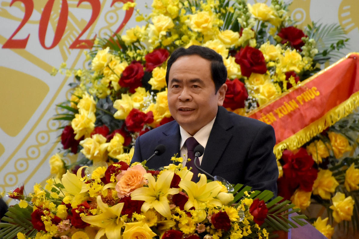 Phó Chủ tịch Thường trực Quốc hội Trần Thanh Mẫn phát biểu tại Đại hội.
