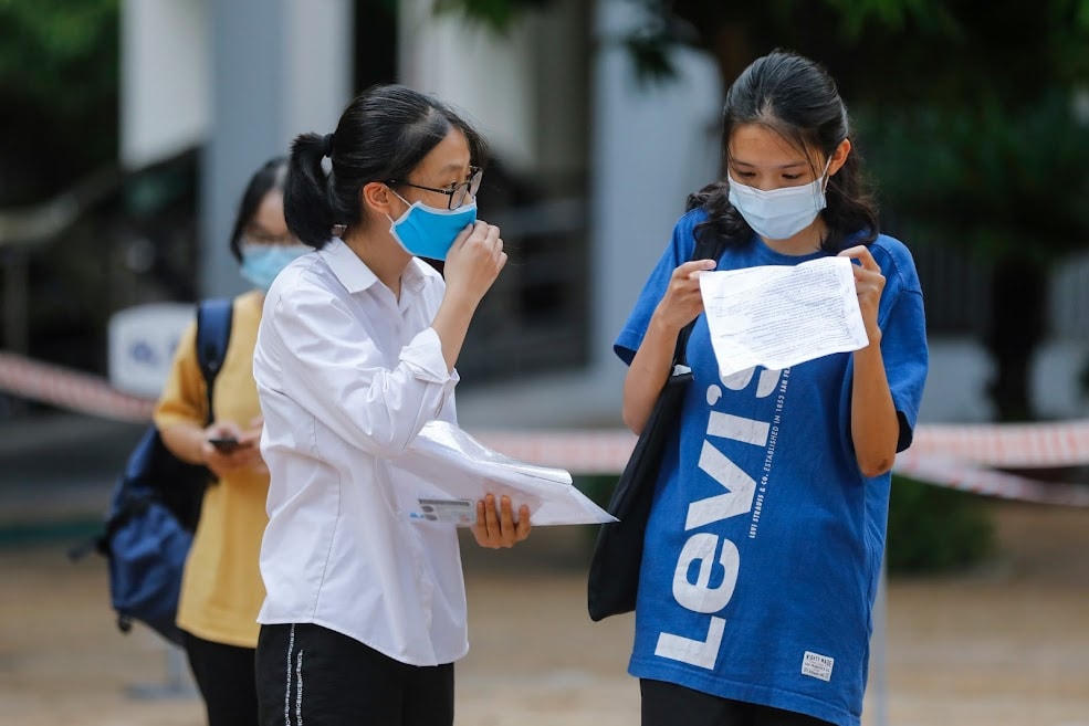 Thí sinh dự thi kỳ thi tốt nghiệp THPT đợt 1 năm 2021. (ảnh Phạm Quang Vinh)