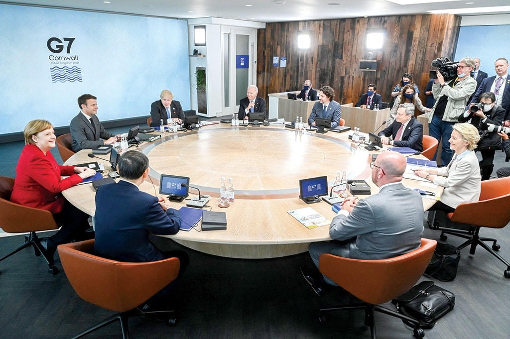 Các nhà lãnh đạo các nước G7 tại Hội nghị thượng đỉnh 2021. Ảnh: Reuters.