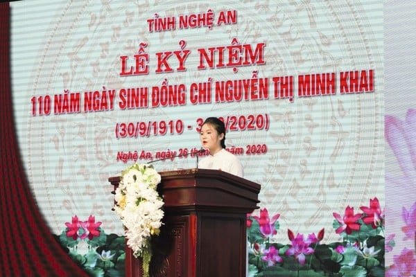 Thế hệ trẻ Nghệ An nguyện noi gương đồng chí Nguyễn Thị Minh Khai trong công cuộc xây dựng quê hương đất nước.