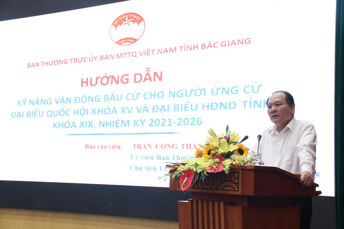 Chủ tịch Ủy ban MTTQ Việt Nam tỉnh Bắc Giang Trần Công Thắng.