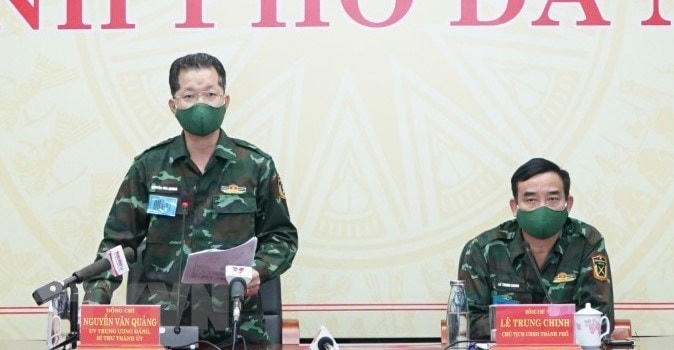 Bí thư Thành ủy Đà Nẵng Nguyễn Văn Quảng phát biểu chỉ đạo. (Ảnh: Văn Dũng/TTXVN).