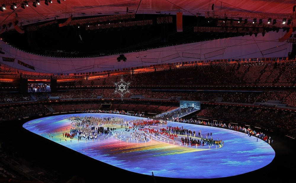 Toàn cảnh lễ bế mạc Olympic mùa Đông Bắc Kinh 2022, Trung Quốc, ngày 20/2/2022. (Ảnh: THX/ TTXVN).