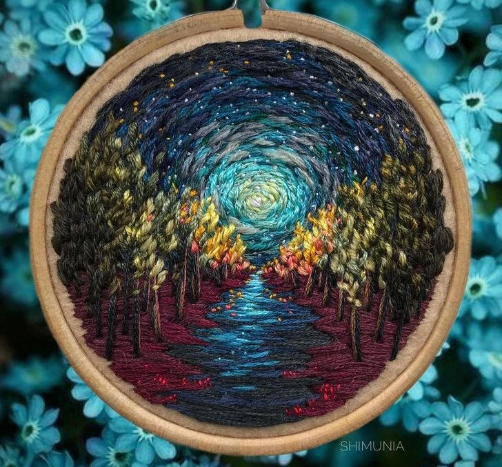 [ẢNH] Ngắm những bức tranh phong cảnh tuyệt đẹp từ khung thêu