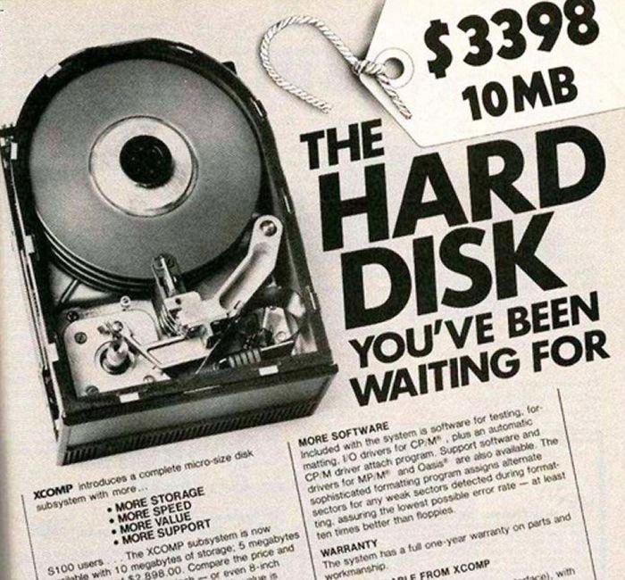 Đĩa cứng Xcomp 10mb: 3,398,00 USD.