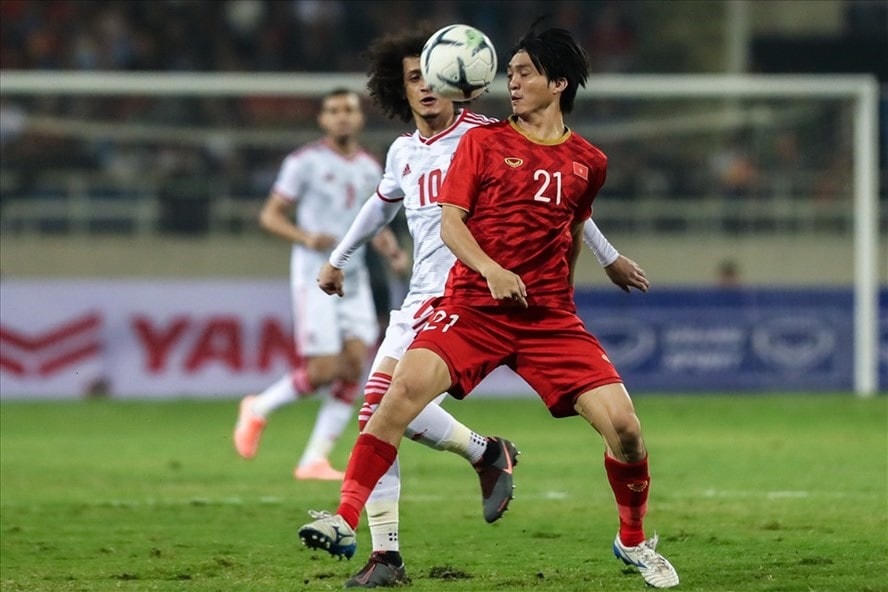 Đội tuyển Việt Nam thắng UAE 1-0 ở trận lượt đi vòng loại World Cup 2022. Ảnh: Sơn Tùng.