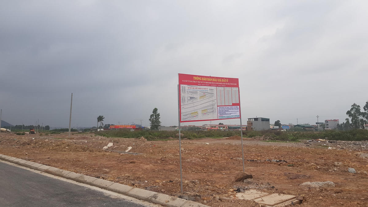 Khu đấu giá đất ở và kinh doanh dịch vụ Nội Hoàng. Ảnh: Hà An.