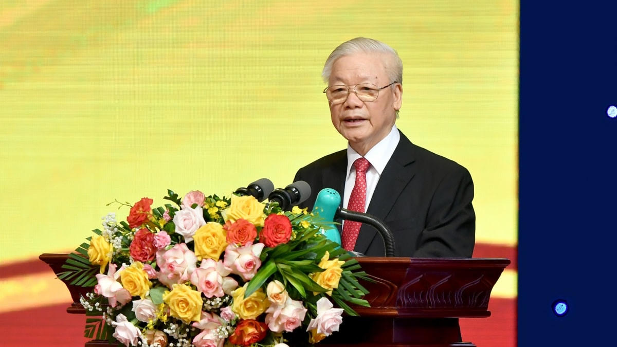 Tổng Bí thư Nguyễn Phú Trọng phát biểu tại Lễ kỷ niệm.