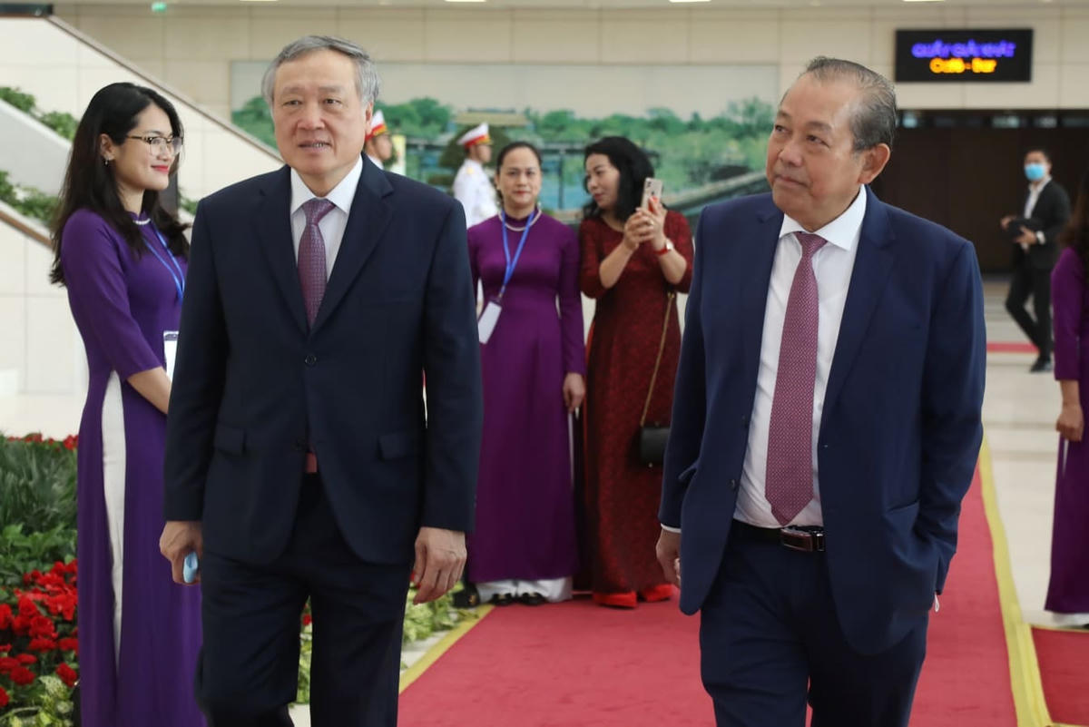 Phó Thủ tướng Thường trực Trương Hòa Bình và Chánh án TAND tối cao Nguyễn Hòa Bình tới dự Lễ kỷ niệm.