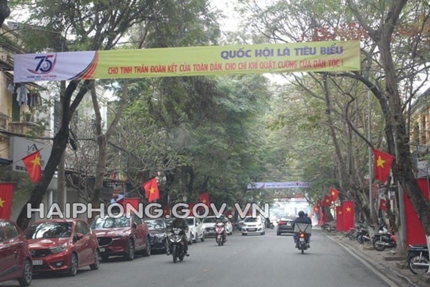 Hải Phòng tuyên truyền công tác bầu cử. Ảnh: haiphong.gov.vn