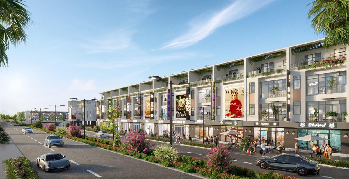 Dãy shophouse mặt đường 28m Kosy Lita Ha Nam.
