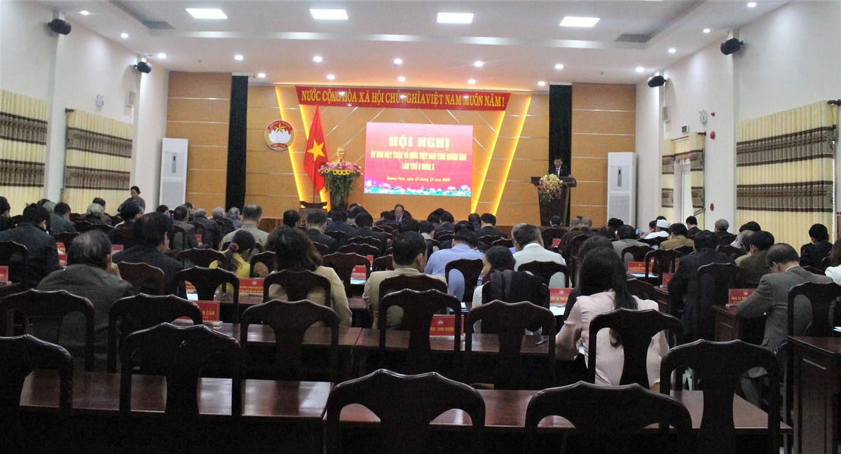 Quang cảnh hội nghị tổng kết công tác Mặt trận tỉnh Quảng Nam năm 2020.