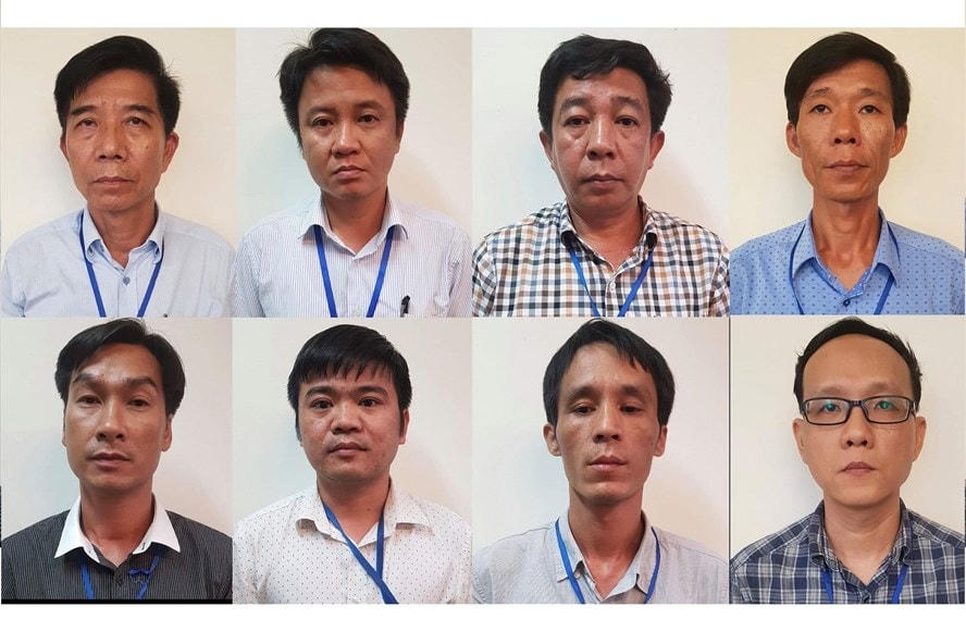 Các bị can vừa bị khởi tố vì sai phạm liên quan đến dự án đường cao tốc Đà Nẵng - Quảng Ngãi. Ảnh: Bộ Công an.