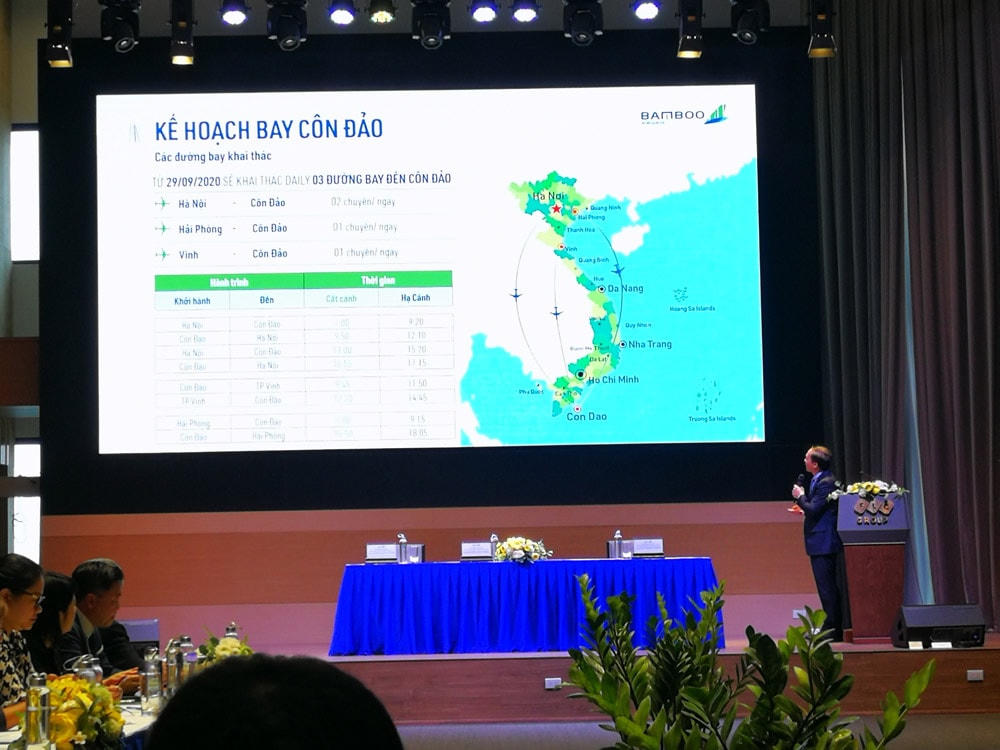 Bamboo Airways công bố triển khai 3 đường bay từ Hà Nội, Vinh, Hải Phòng đến Côn Đảo.