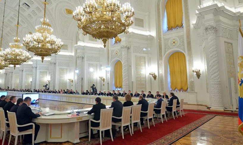 Quang cảnh một cuộc họp của Hội đồng Nhà nước tại Điện Kremlin, Nga. Ảnh: Sputnik.