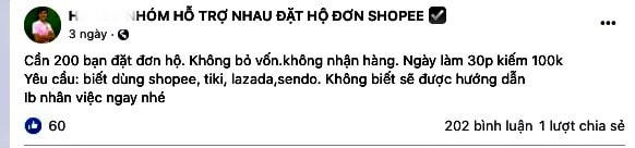 Một số người bán hàng thuê người "đặt hộ đơn". (Nguồn: Sưu tầm).