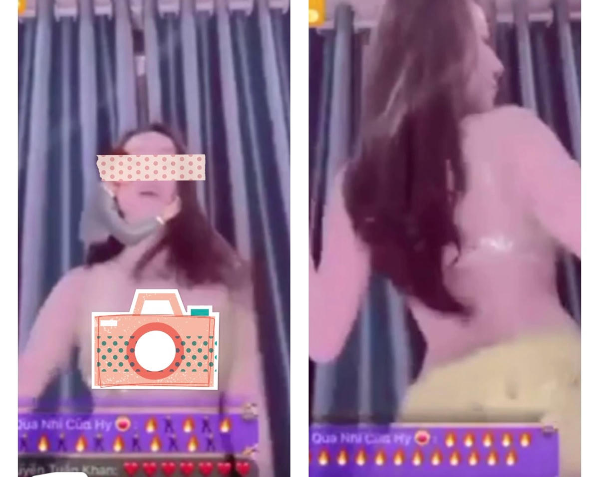 Một trong những livestream "khoe thân". Ảnh cắt từ clip. 