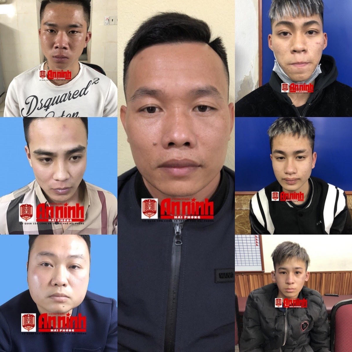 Các đối tượng bị bắt giữ. Ảnh: Báo An ninh Hải Phòng