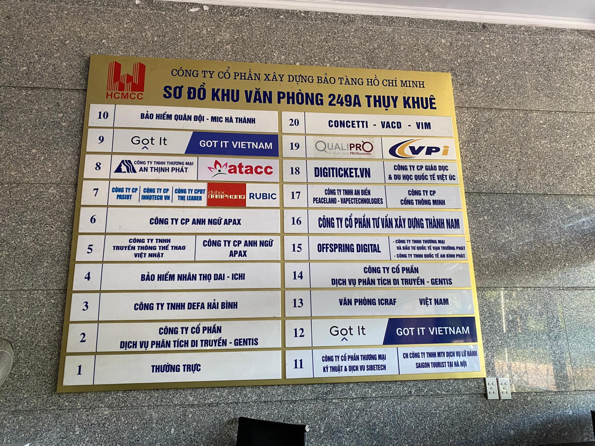 Tại tòa nhà văn phòng, Công ty GENTIS có hai địa điểm tại tầng 2 và tầng 14. 