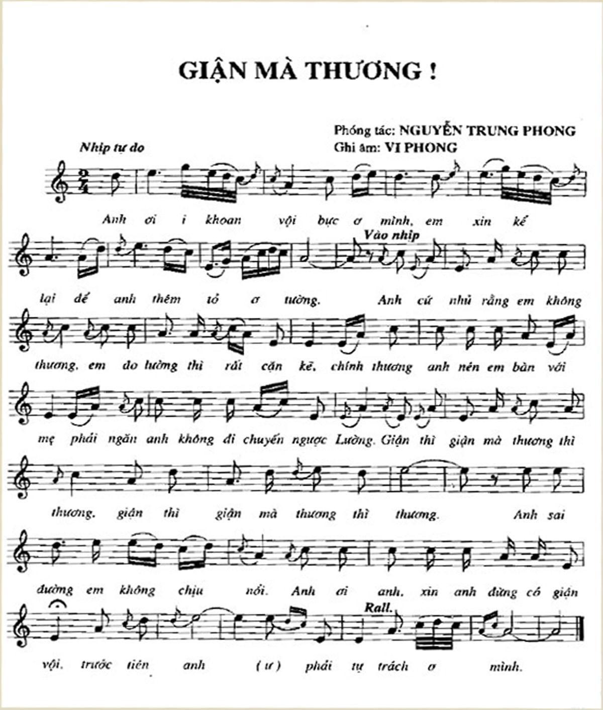 Trả lại tên ‘cha đẻ’ tác phẩm âm nhạc ‘Giận mà thương’