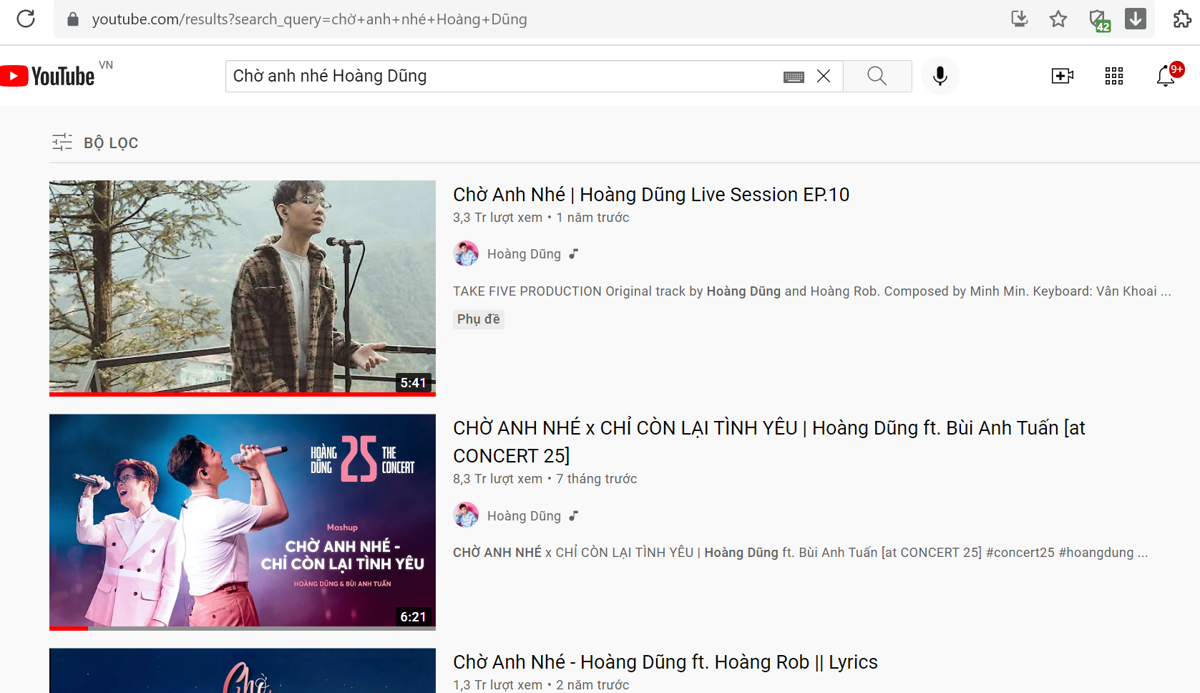 Hiện tại, MV "Chờ anh nhé" đã không còn xuất hiện trên YouTube. Ảnh chụp màn hình.