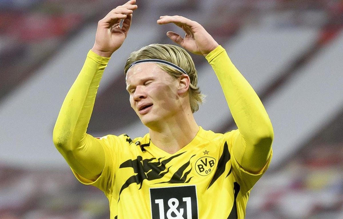Erling Haaland tịt ngòi trong trận thua của Dortmund. (Nguồn: Getty Images).