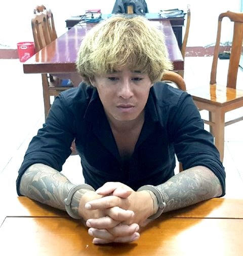 Nghi can Trần Công Minh tại cơ quan điều tra. Ảnh: Công an Bình Phước.