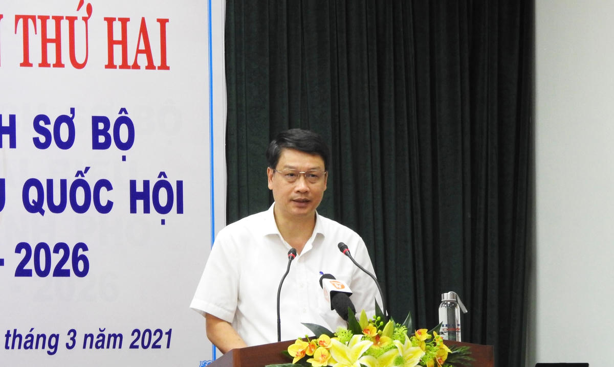 Chủ tịch Ủy ban MTTQ Việt Nam TP Đà Nẵng Ngô Xuân Thắng phát biểu khai mạc hội nghị. Ảnh Thanh Tùng.