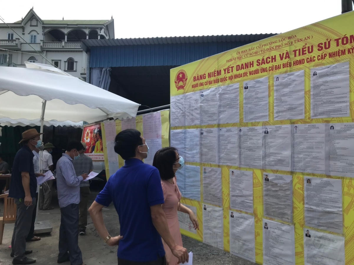 Khu vực bỏ phiếu số 2, phường Lộc Hòa, TP Nam Định sáng nay 23/5.