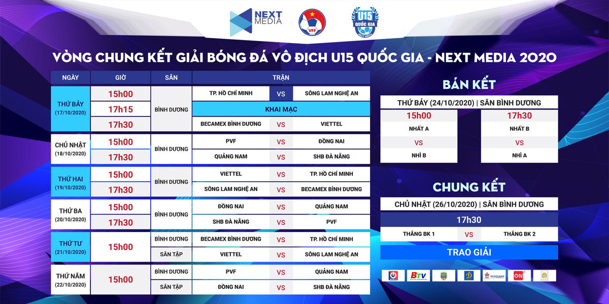 Lịch thi đấu giải U15