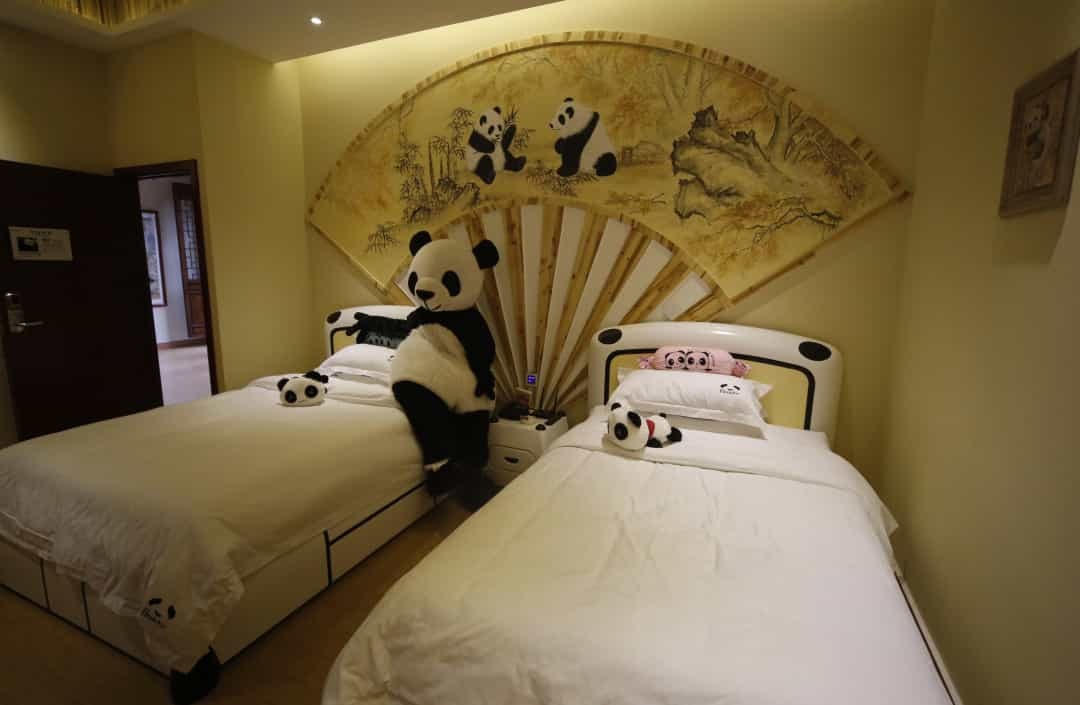 Nhà trọ Panda, Trung Quốc là khách sạn theo chủ đề gấu trúc, khách sạch này sẽ không hoàn thiện nếu không có nhân viên mặc trang phục gấu trúc. Các phòng cũng trưng bày các chủ đề khác nhau, bao gồm “Titanic” và “Sailor Moon”.  