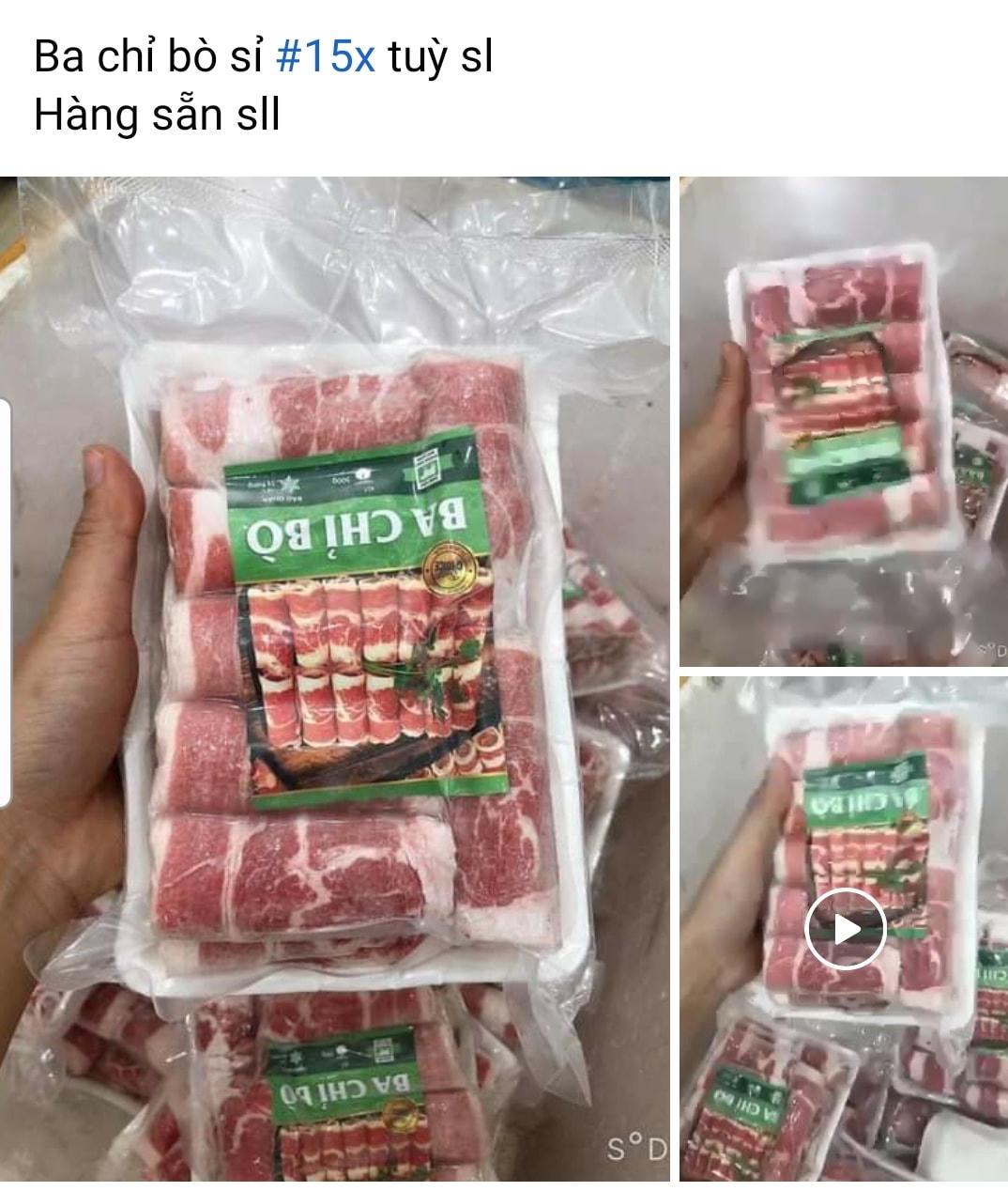 Các loại thịt bò nhập khẩu đông lạnh được rao bán tràn lan trên mạng.